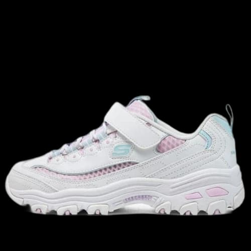 (GS) Skechers Dlites Chunky Shoes 'White Pink Blue'