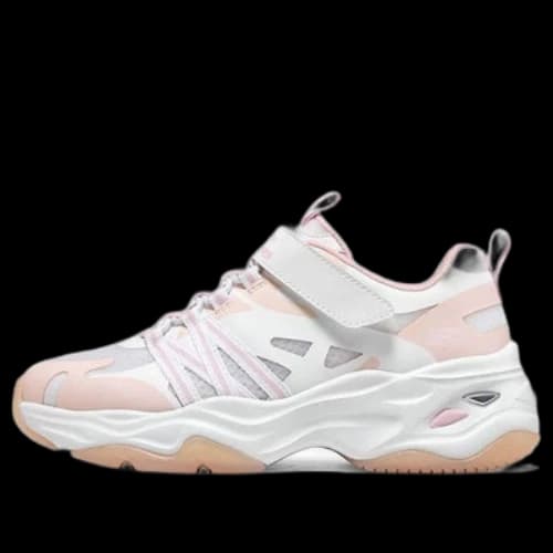 (GS) Skechers Dlites Chunky Shoes 'White Pink'