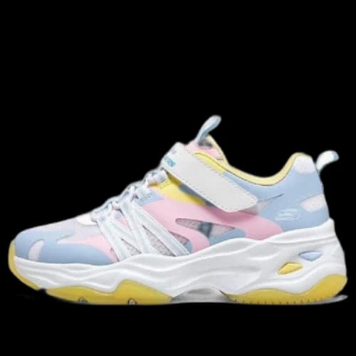 (GS) Skechers Dlites Chunky Shoes 'Blue Pink Yellow'