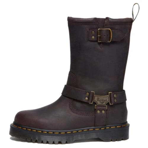 Anistone High Leather Biker Boot 'Dark Brown'