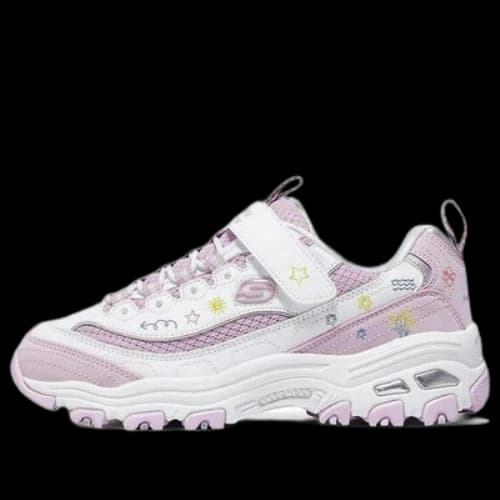 (GS) Skechers D'Lites Bright Blossoms 'White Purple'