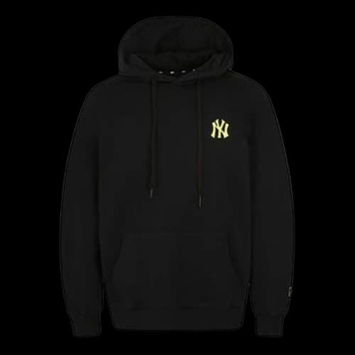 MLB NY hooded Loose Large LOGO Printing Sports Long Sleeves Unisex Black