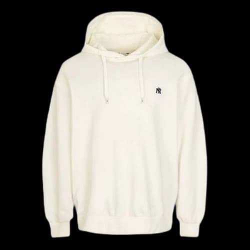 MLB Embroidered Small Label Logo hooded Loose Embroidered Athleisure Casual Sports Long Sleeves Unisex White
