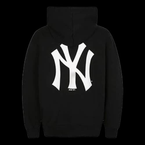 MLB New York Yankees Basic Large Logo Printing Sports hooded Long Sleeves Unisex Black