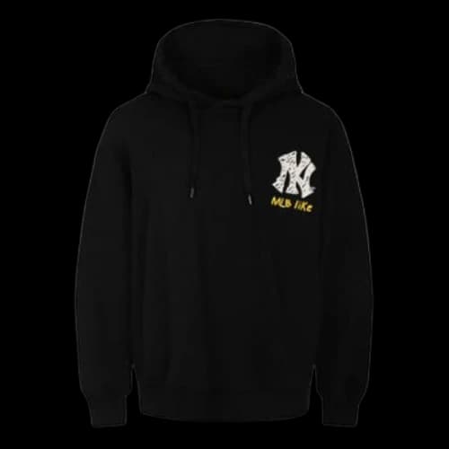 MLB LIKE New York Yankees Graffiti Printing Hooded Long-Sleeve Fleece Unisex Black