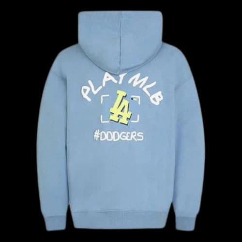 MLB PLAY Series Los Angeles Dodgers hooded Loose Graffiti Printing Long Sleeves Unisex Blue