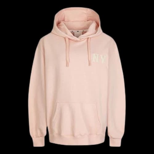 MLB Logo Embroidered Pattern Casual Round Neck Unisex Pink Red