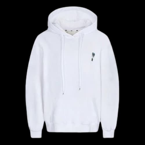 MLB Cartoon Series hooded Loose Small Label Embroidered Long Sleeves Unisex White