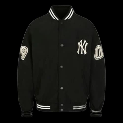 MLB NY Loose Sports Fashion Stylish Jacket Unisex Black