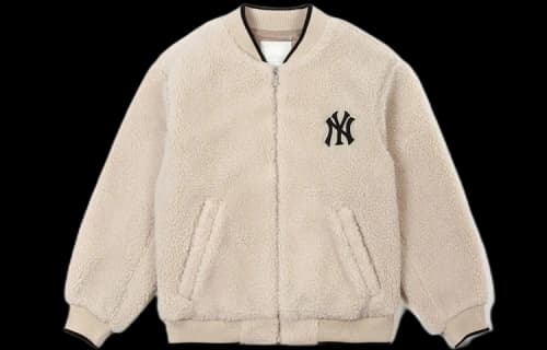 MLB New York Yankees Lambs Wool Jacket Unisex Beige