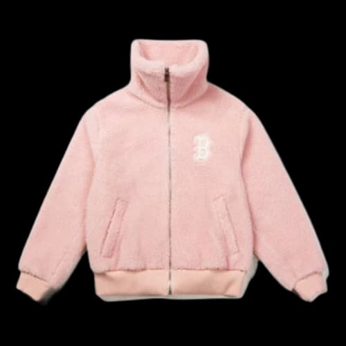 MLB Boston Red Sox lamb's wool lapel Jacket Unisex Pink