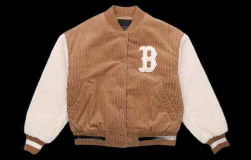 MLB Boston Red Sox corduroy baseball uniform Jacket Unisex Brown