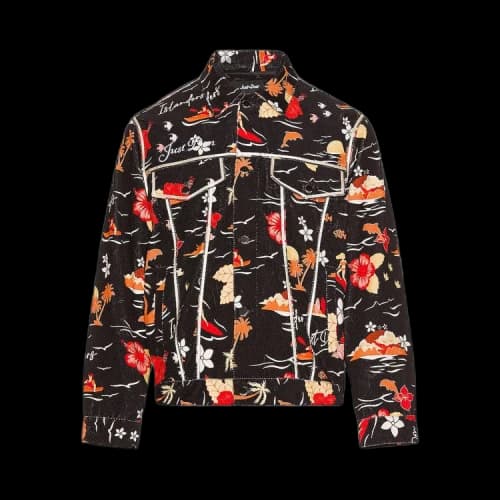 Just Don Printed Velvet Jacket 'Black'