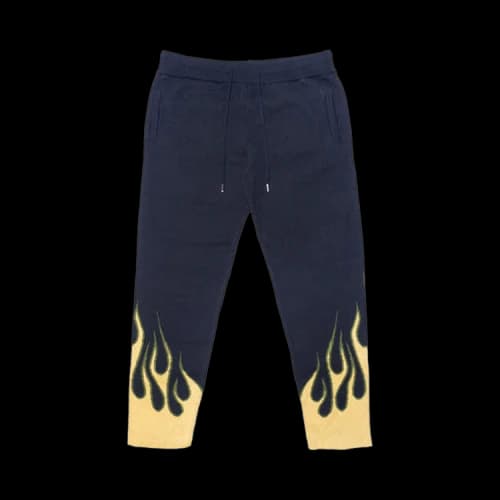 Just Don Cashmere Knit Flame Sweatpants 'Navy'
