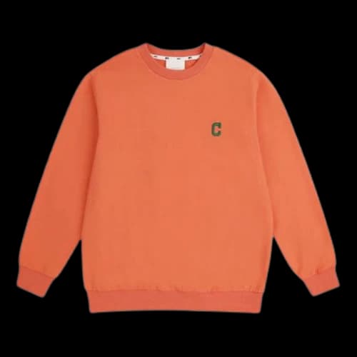 MLB Embroidered Logo Athleisure Casual Sports Round Neck Long Sleeves Unisex Orange Yellow