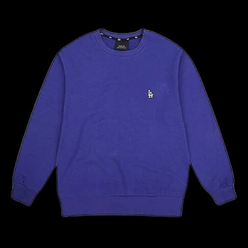 MLB Los Angeles Dodgers Classic Loose Small Logo Round Neck Long Sleeves Unisex Blue