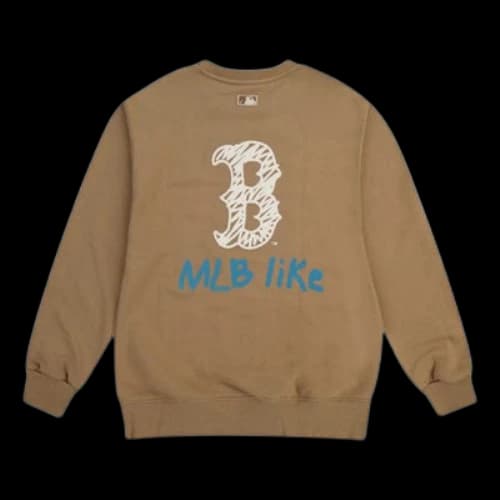 MLB Like Series Boston Red Sox Back Alphabet Logo Round Neck Pullover Unisex Coffee