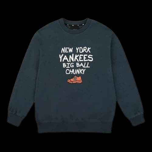 MLB Shoe Series Long Sleeves Loose Unisex Navy Blue