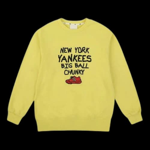 MLB Shoe Series Long Sleeves Loose Unisex Yellow