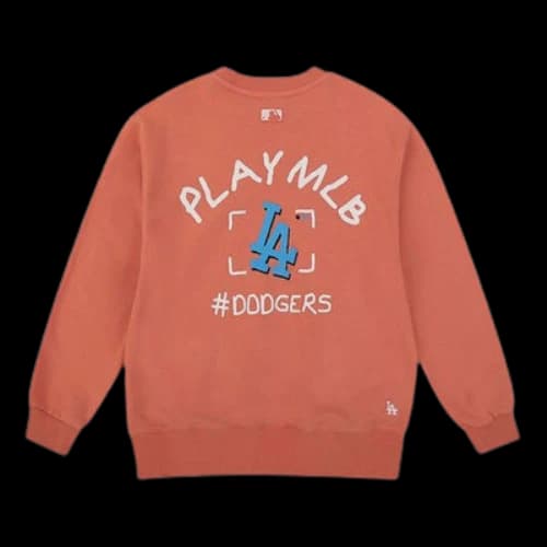 MLB Play Series Los Angeles Dodgers Long Sleeves Loose Graffiti Unisex Orange