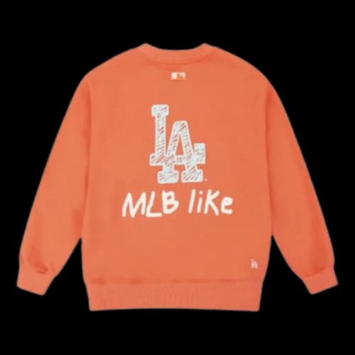 MLB Like Series Los Angeles Dodgers Long Sleeves Loose Graffiti Long Sleeves Unisex Orange
