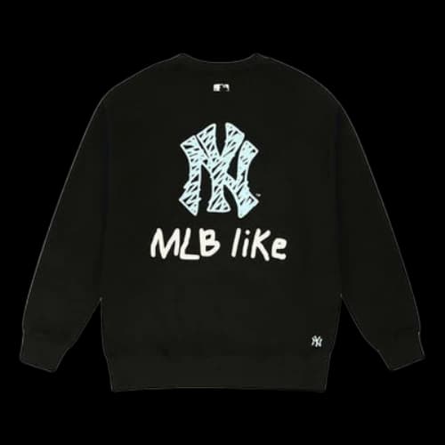 MLB LIKE New York Yankees Long-Sleeve Graffiti Printing Fleece Unisex Black