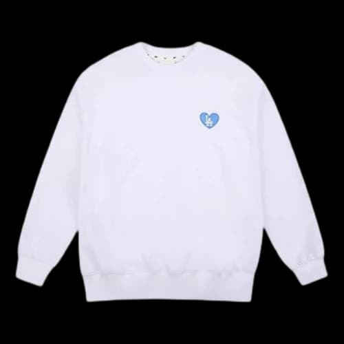 MLB Heart Series Los Angeles Dodgers Small Label Round Neck Pullover Unisex White