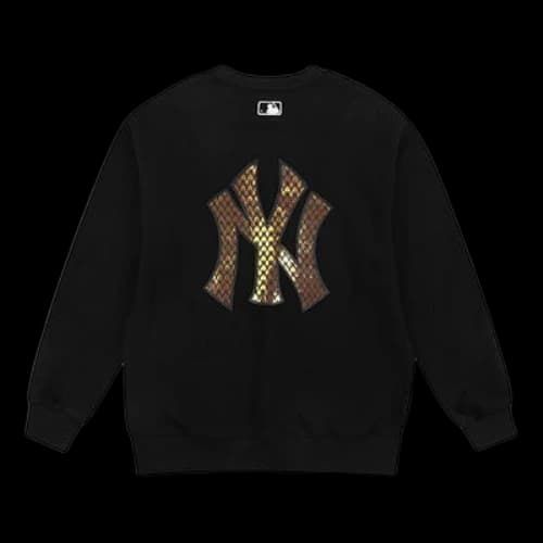 MLB Large Logo Printing Sports Round Neck Unisex Black
