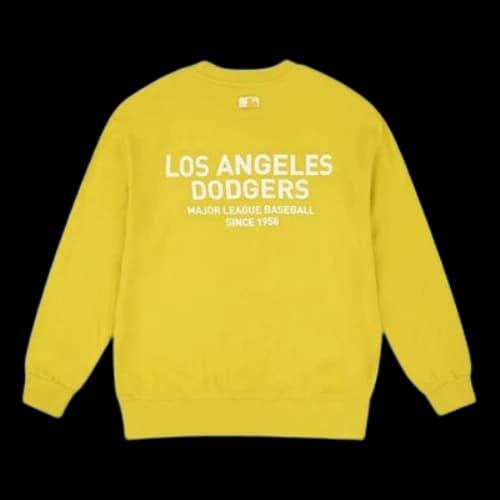 MLB Los Angeles Dodgers Loose Printing Logo Athleisure Casual Sports Long Sleeves Unisex Yellow