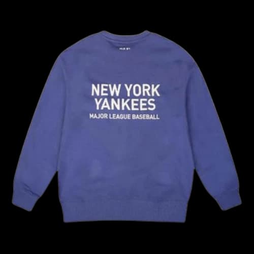 MLB New York Yankees Logo Printing Pullover Fleece Unisex Blue