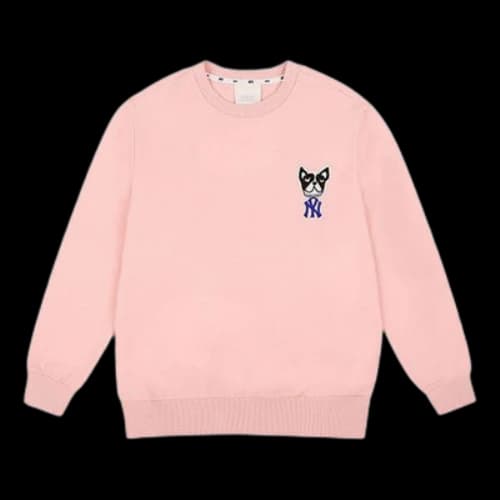 MLB Unisex Embroidery Round-neck Sweatshirt Pink/Red