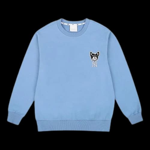 MLB Unisex Cartoon Series Embroidery Round-neck Sweatshirt Blue
