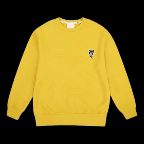 MLB New York Yankees Embroidered Pattern Loose Round Neck Unisex Yellow
