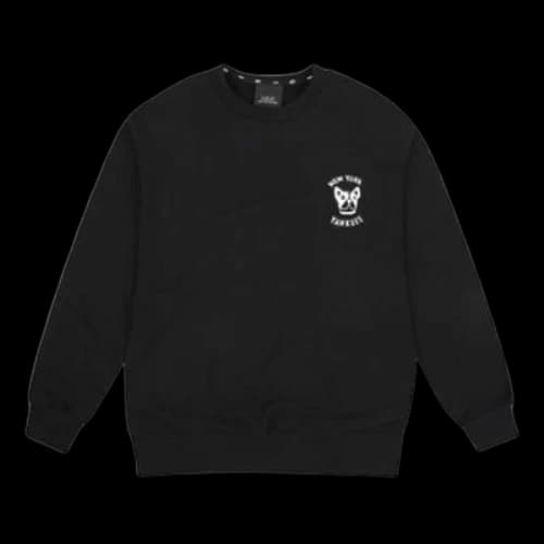 MLB NYLong Sleeve Wide Loose Classic Printing Round Neck Black