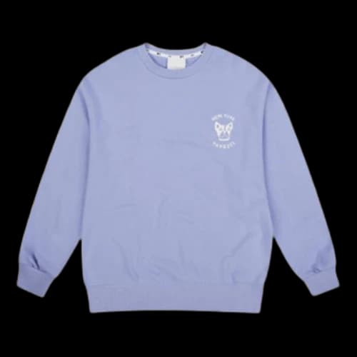 MLB NY Long Sleeves Loose Classic Printing Round Neck Unisex Purple