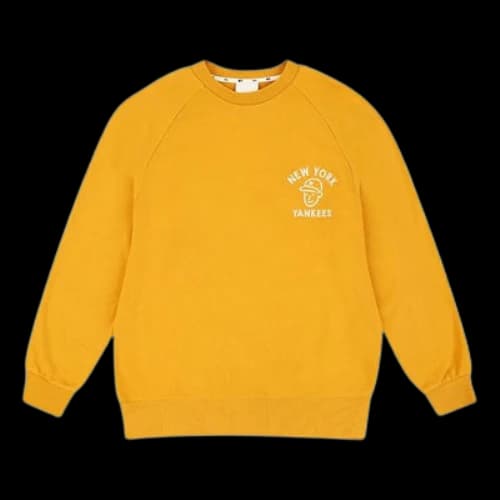 MLB Loose Athleisure Casual Sports Round Neck Long Sleeves Unisex Yellow