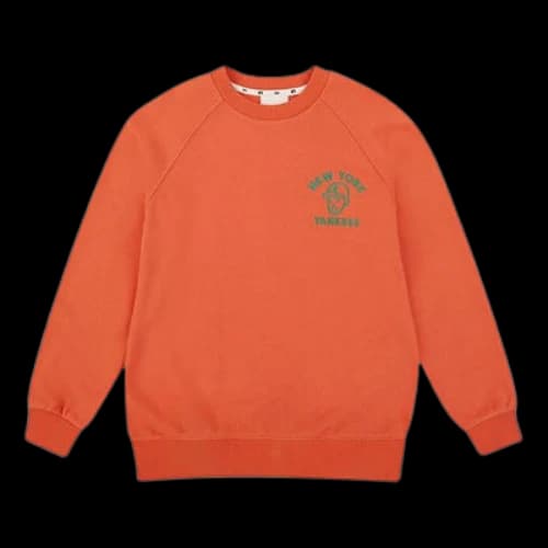 MLB Loose Athleisure Casual Sports Round Neck Long Sleeves Unisex Orange