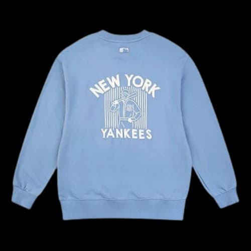 MLB Loose Athleisure Casual Sports Round Neck Long Sleeves Unisex Blue