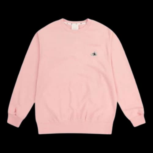 MLB Unisex Embroidery Logo Round-neck Sweatshirt Pink