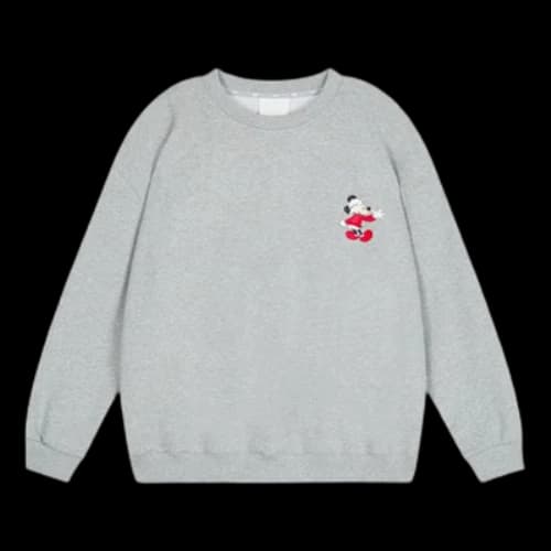 MLB x Disney Mickey Crossover Athleisure Casual Sports Long Sleeves Pullover Unisex Gray