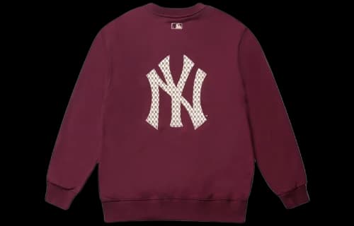 MLB New York Yankees Vintage Embroidery Logo Long-Sleeve Fleece Unisex Purple