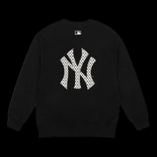 MLB Unisex New York Yankees Vintage Old Flower Series Round-neck Sweatshirt Black