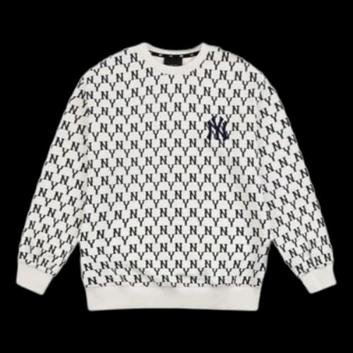 MLB New York Yankees Vintage Logo Printing Long-Sleeve Fleece Unisex White