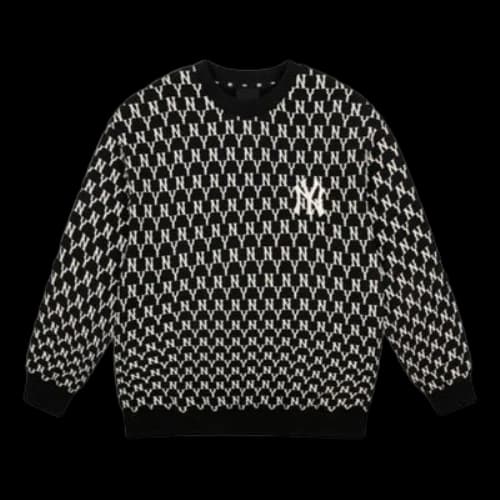 MLB New York Yankees Vintage Logo Printing Long-Sleeve Fleece Unisex Black