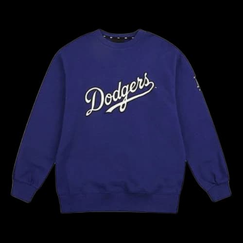 MLB Alphabet Logo Printing Round Neck Long Sleeves Unisex Blue