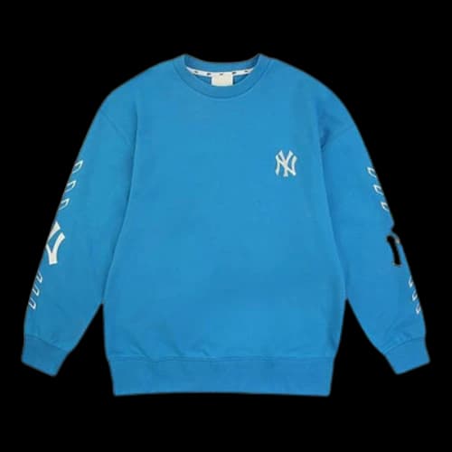 MLB Athleisure Casual Sports Round Neck Long Sleeves Unisex Blue