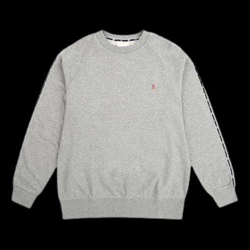 MLB The Red Sox Embroidered Small Long Sleeves Round Neck Unisex Gray