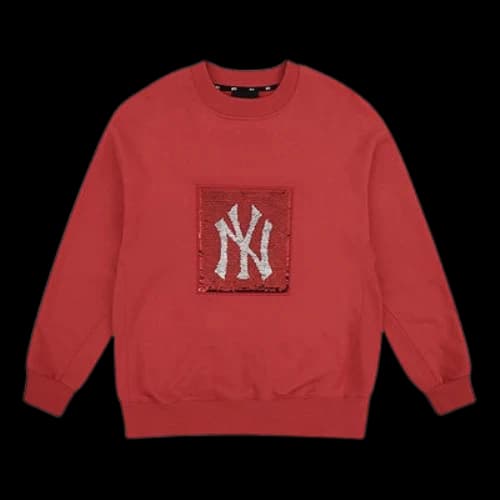 MLB Unisex New York Yankees Logo Printing Round-neck Sweatshirt Red