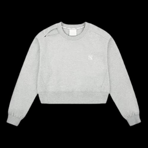 MLB New York Yankees Short Athleisure Casual Sports Long Sleeves Gray