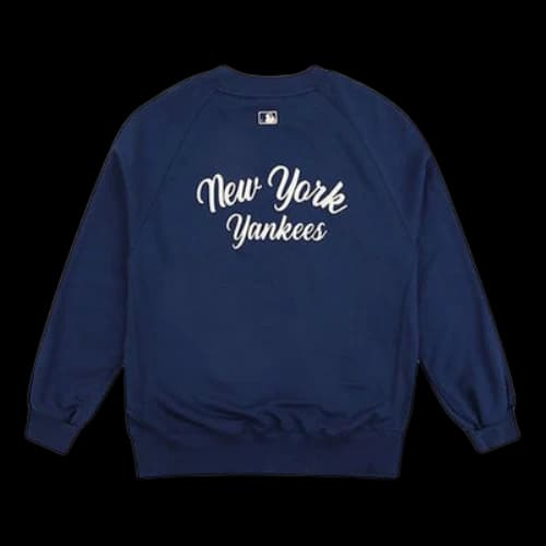 MLB New York Yankees Classic Alphabet Printing Round Neck Unisex Navy Blue